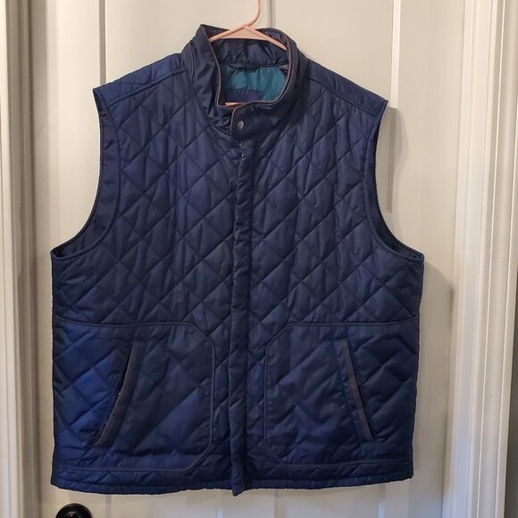 Tommy Bahama Men's Navy Blue Quilted Snap Vest- XXL - Picture 1 of 9
